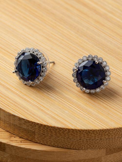 blue metal studs earring - 16952811 - Standard Image - 1