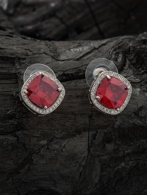 red metal studs earring - 16952812 - Standard Image - 3