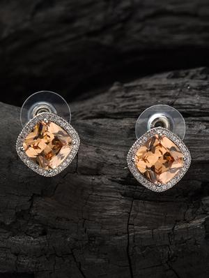 brown metal studs earring - 16952813 - Standard Image - 3