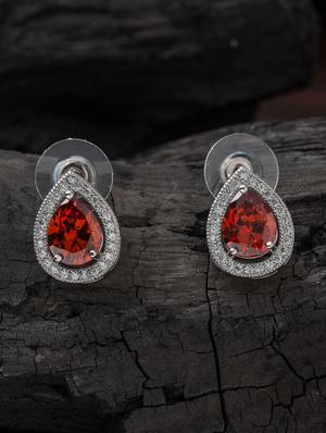 red metal studs earring - 16952819 - Standard Image - 3