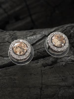 brown metal studs earring - 16952827 - Standard Image - 3