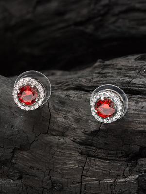 red metal studs earring - 16952829 - Standard Image - 3