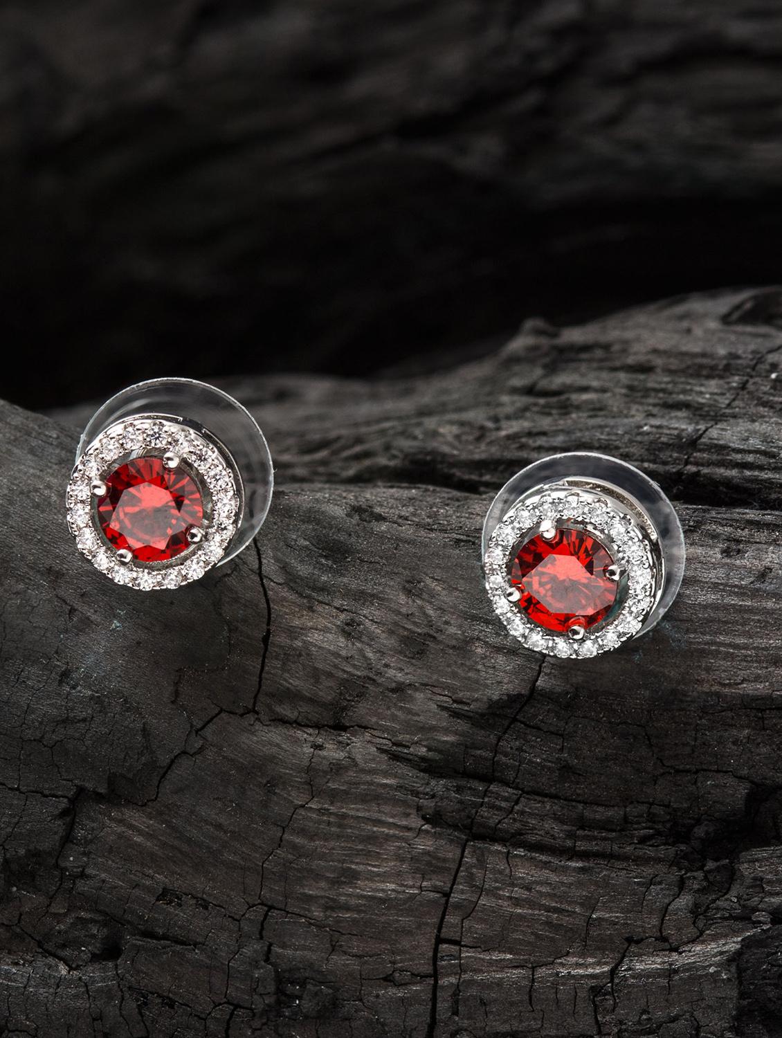 red metal studs earring - 16952829 - Zoom Image - 3