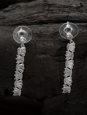 silver metal drop earring - 16952832 - Standard Image - 3