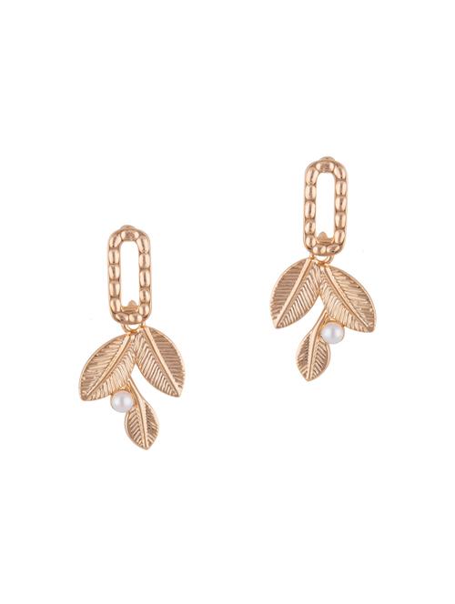 gold metal drop earring - 16952834 - Standard Image - 1