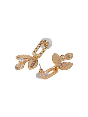 gold metal drop earring - 16952834 - Standard Image - 2