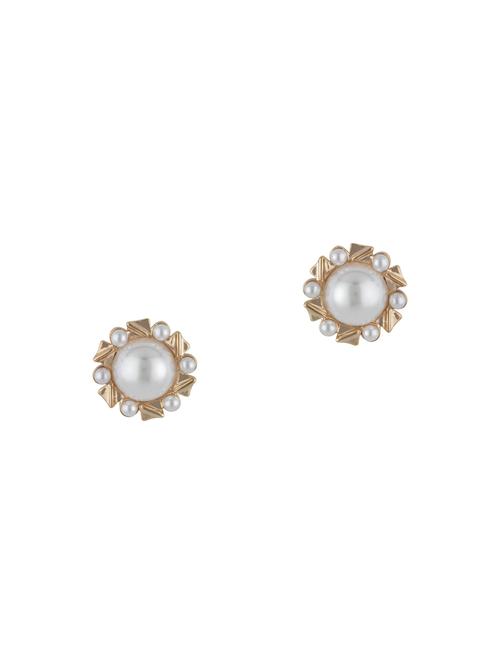 gold metal studs earring - 16952835 - Standard Image - 1