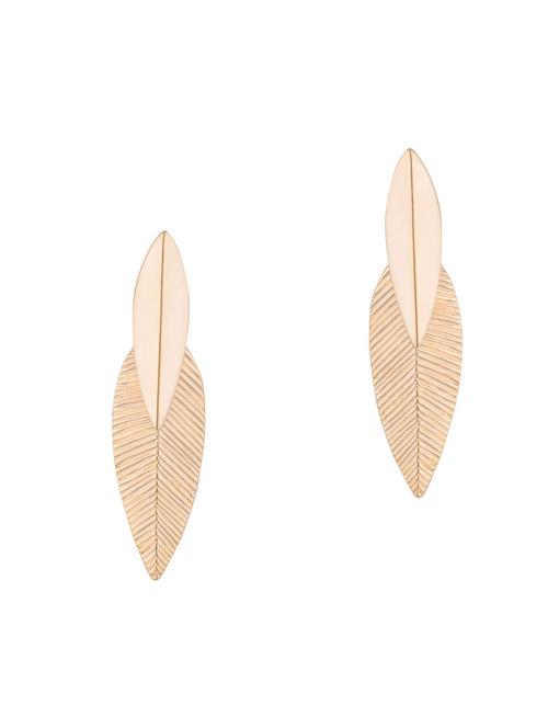 gold metal drop earring - 16952836 - Standard Image - 1