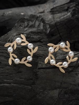 gold metal drop earring - 16952837 - Standard Image - 3