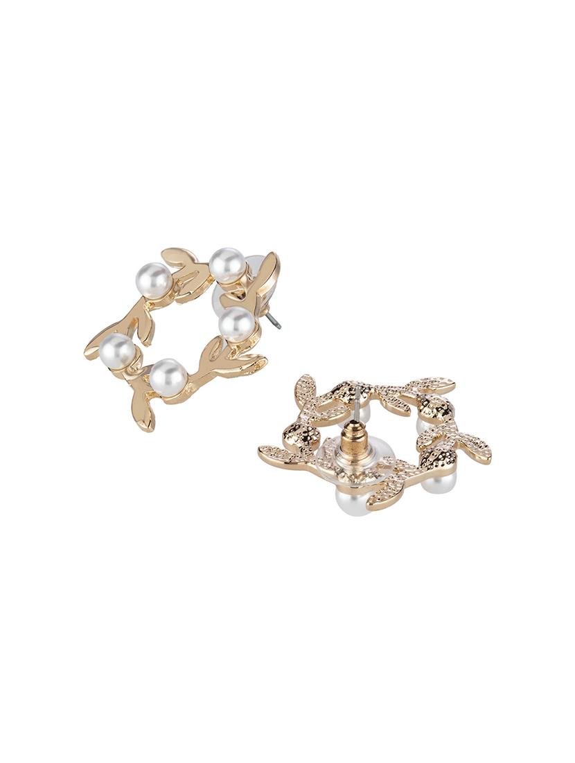 gold metal drop earring - 16952837 - Zoom Image - 2