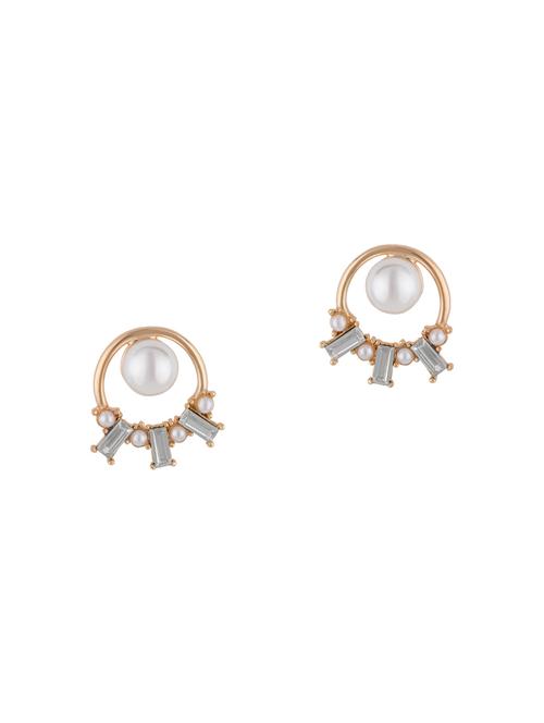gold metal studs earring - 16952838 - Standard Image - 1