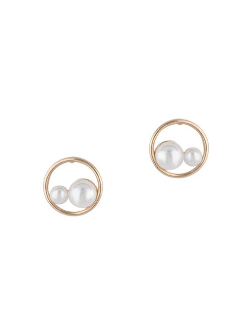 gold metal studs earring - 16952839 - Standard Image - 1