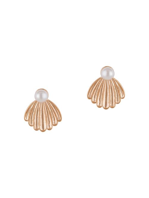 gold metal studs earring - 16952840 - Standard Image - 1