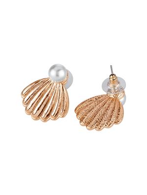 gold metal studs earring - 16952840 - Standard Image - 2