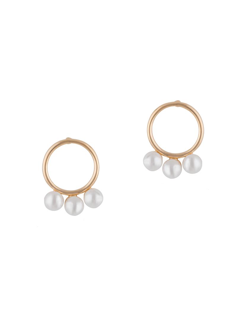 gold metal drop earring - 16952841 - Zoom Image - 1