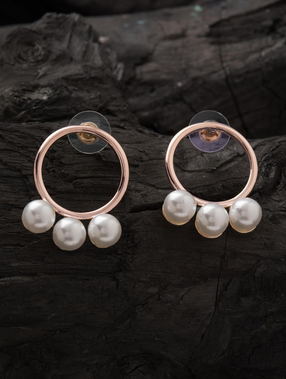 gold metal drop earring - 16952841 - Zoom Image - 3