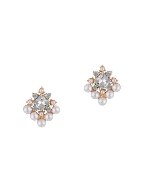 white metal studs earring - 16952843 - Very Small Image - 1
