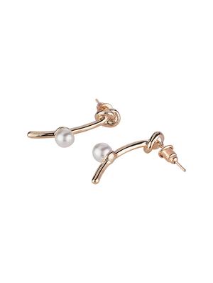 gold metal drop earring - 16952846 - Standard Image - 2
