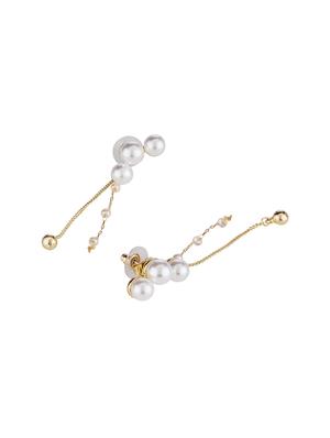 gold metal drop earring - 16952848 - Standard Image - 2