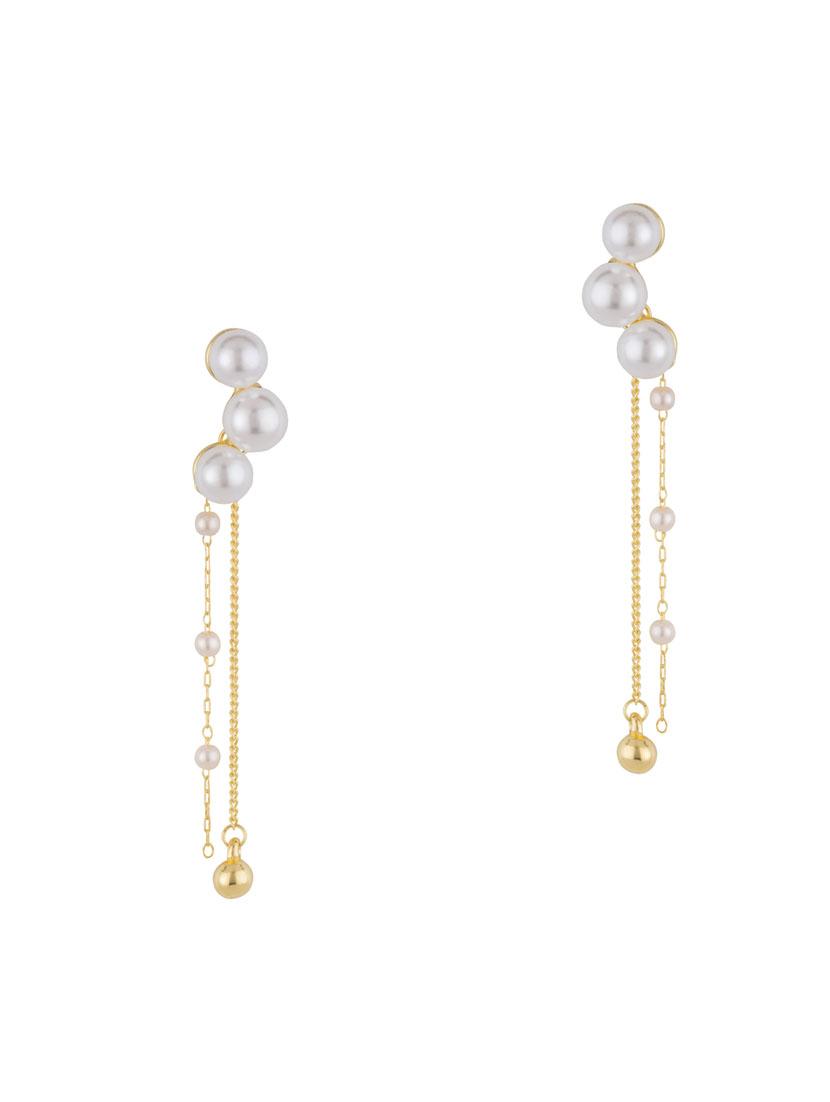 gold metal drop earring - 16952848 - Zoom Image - 1