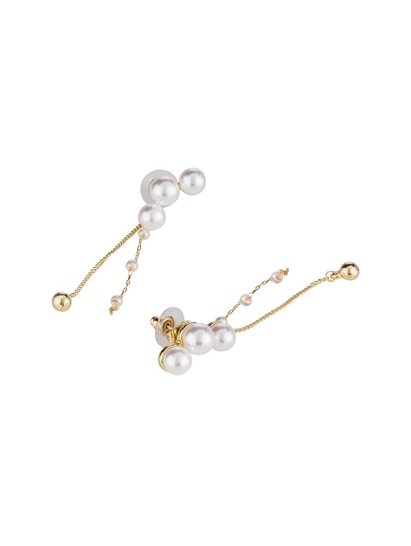 gold metal drop earring - 16952848 - Zoom Image - 2
