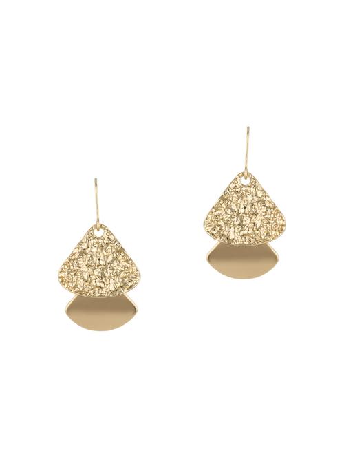 gold metal drop earring - 16952849 - Standard Image - 1