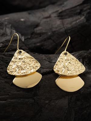 gold metal drop earring - 16952849 - Standard Image - 3