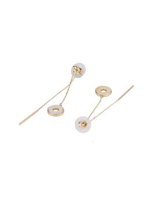 gold metal drop earring - 16952852 - Standard Image - 2