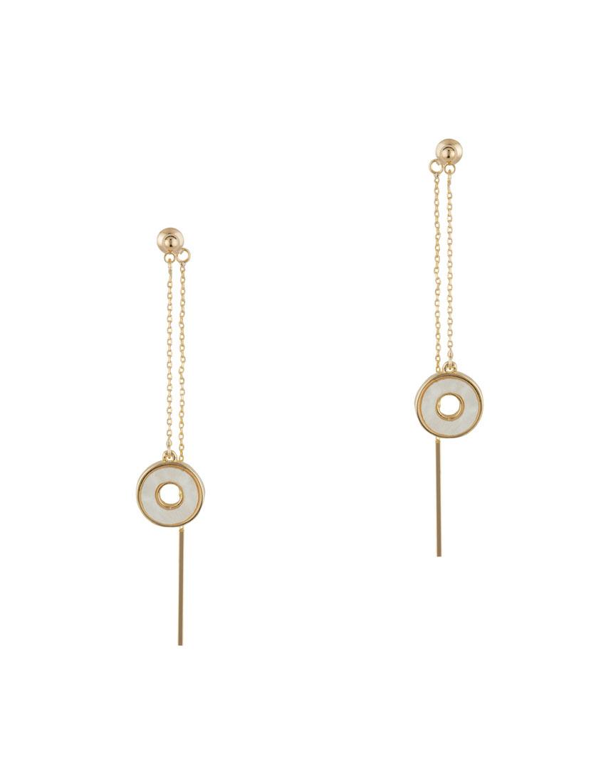gold metal drop earring - 16952852 - Zoom Image - 1