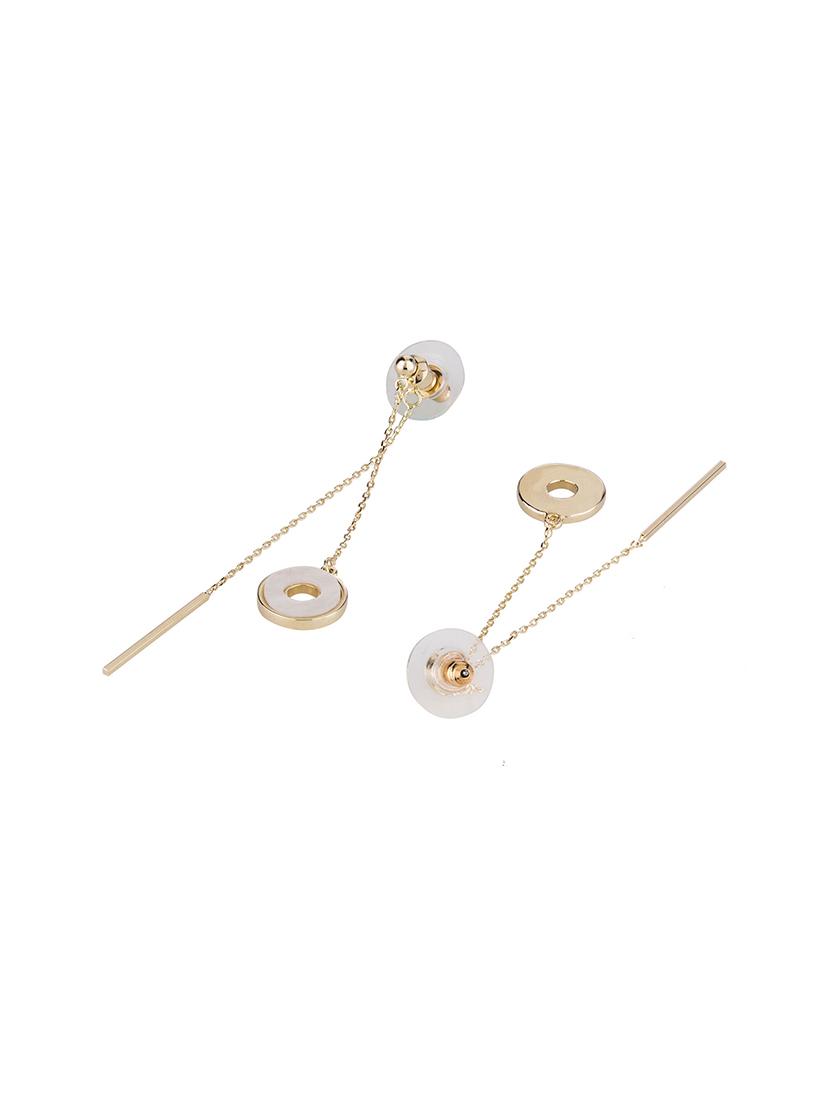gold metal drop earring - 16952852 - Zoom Image - 2