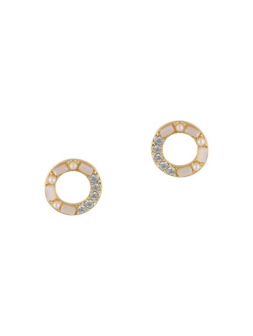 white metal studs earring - 16952853 - Standard Image - 1