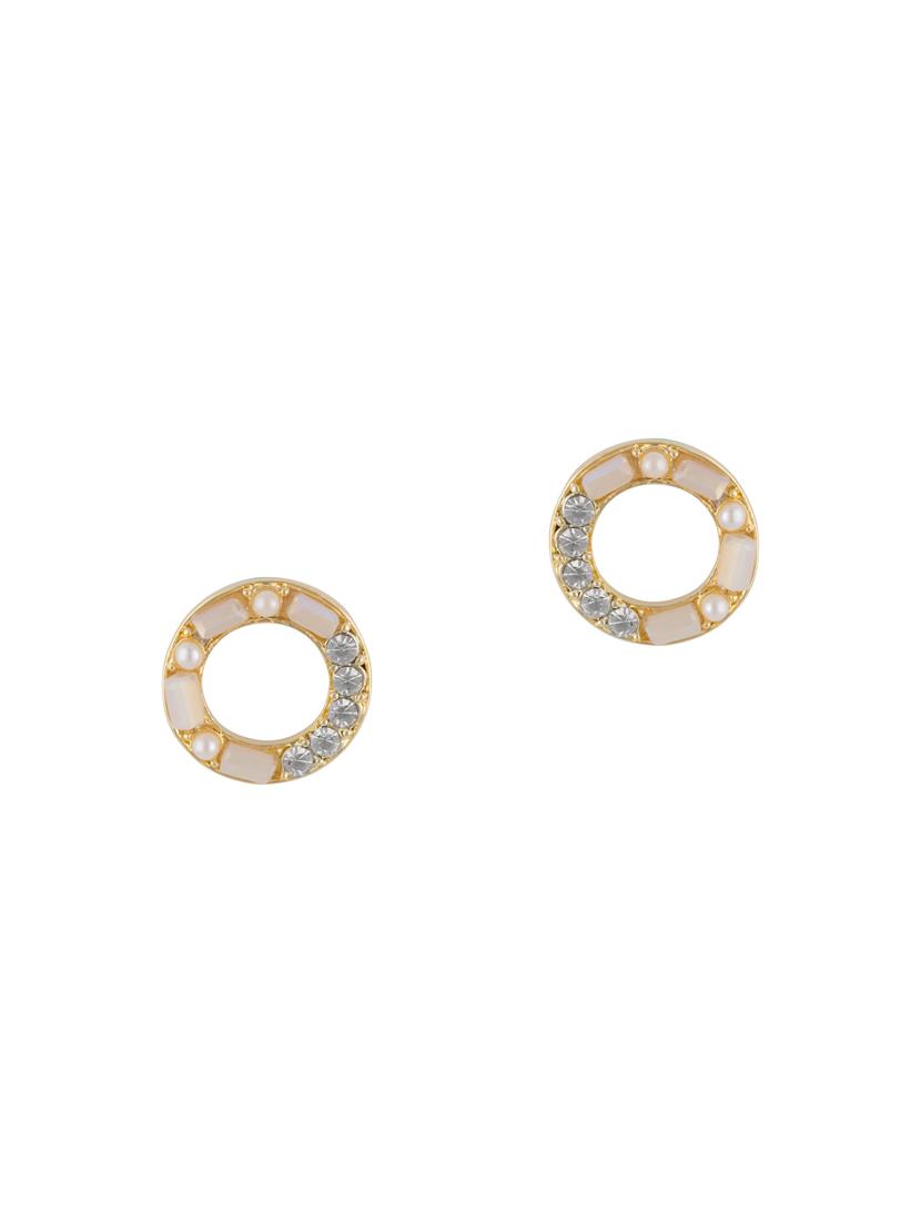 white metal studs earring - 16952853 - Zoom Image - 1
