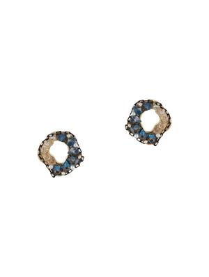 blue metal studs earring - 16952854 - Standard Image - 3
