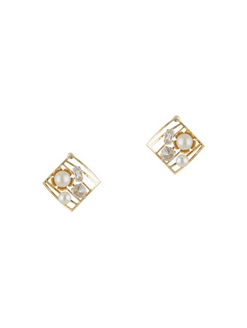 gold metal studs earring - 16952856 - Standard Image - 1