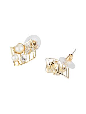 gold metal studs earring - 16952856 - Standard Image - 2
