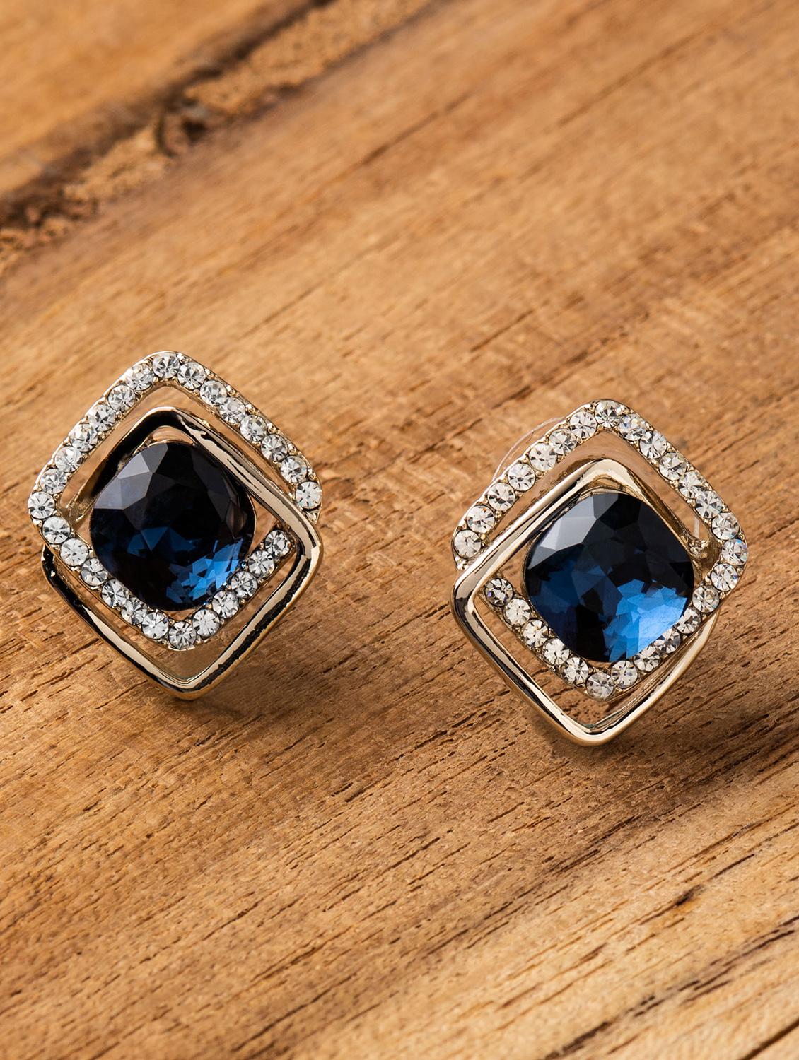 blue metal studs earring - 16952861 - Zoom Image - 1