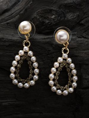 white metal drop earring - 16952863 - Standard Image - 3