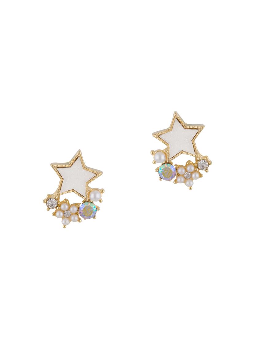 gold metal studs earring - 16952864 - Zoom Image - 1