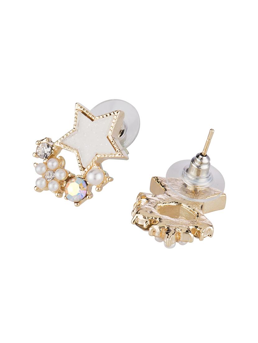 gold metal studs earring - 16952864 - Zoom Image - 2