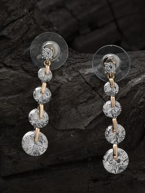 silver metal drop earring - 16952865 - Standard Image - 3