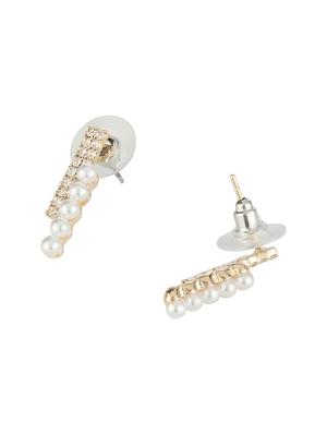 gold metal drop earring - 16952867 - Standard Image - 2
