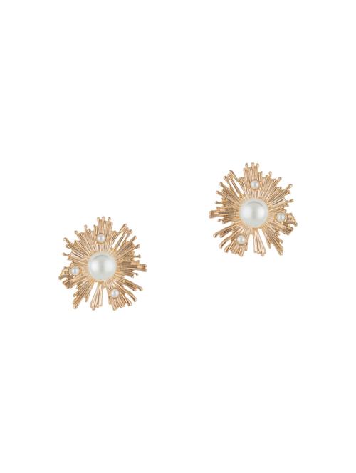 gold metal studs earring - 16952868 - Standard Image - 1