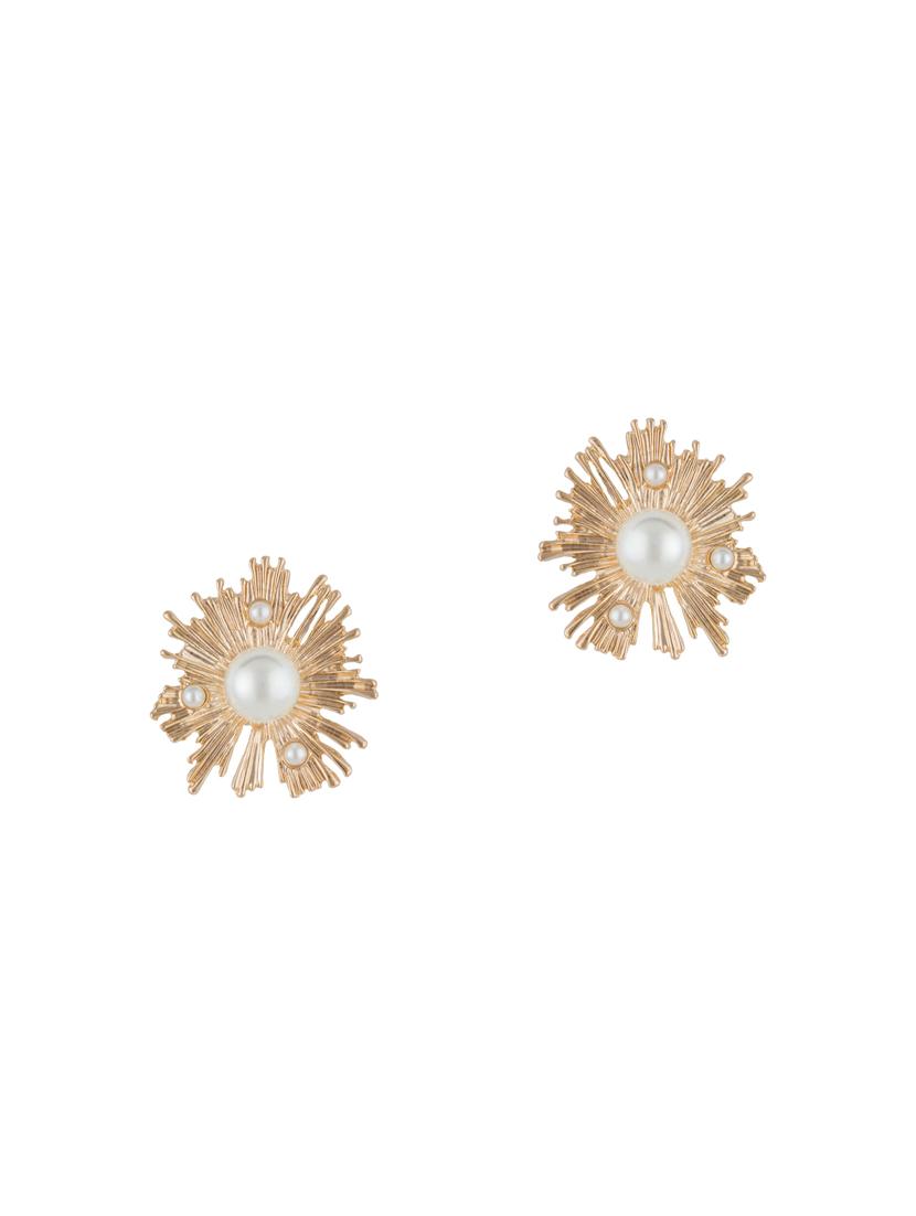 gold metal studs earring - 16952868 - Zoom Image - 1