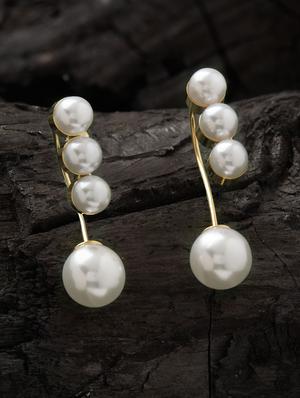 white metal drop earring - 16952870 - Standard Image - 3