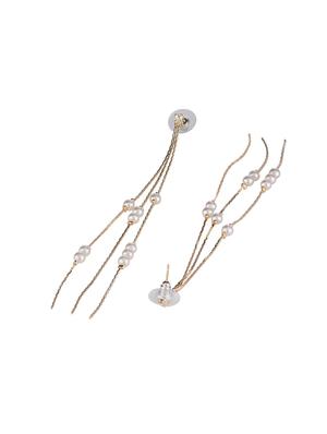 gold metal drop earring - 16952871 - Standard Image - 2