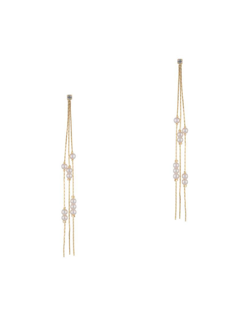 gold metal drop earring - 16952871 - Zoom Image - 1