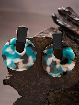blue metal drop earring - 16952875 - Standard Image - 3