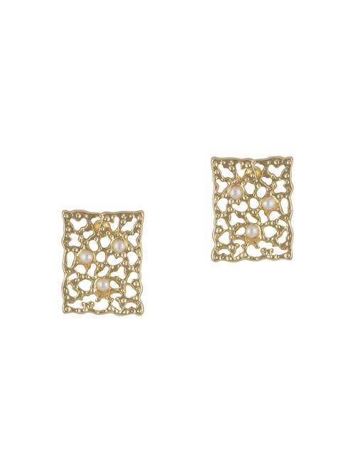 gold metal studs earring - 16952877 - Standard Image - 1