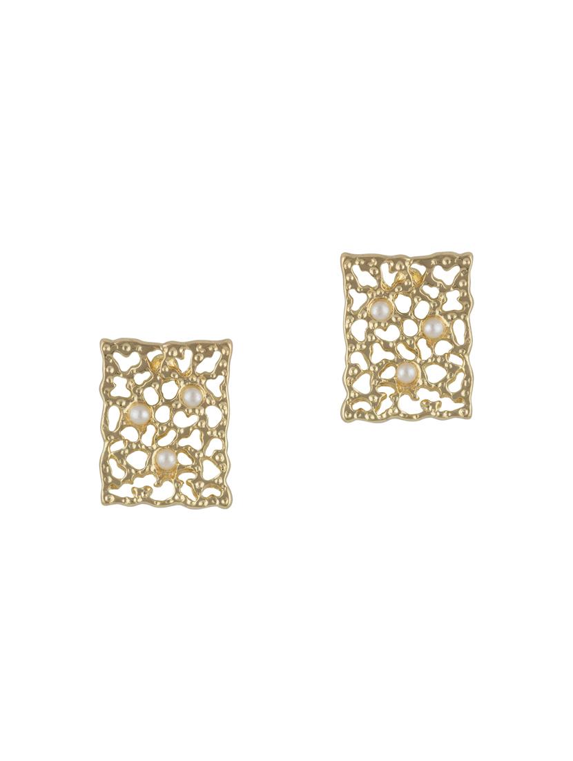 gold metal studs earring - 16952877 - Zoom Image - 1