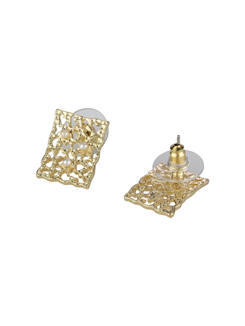 gold metal studs earring - 16952877 - Zoom Image - 2
